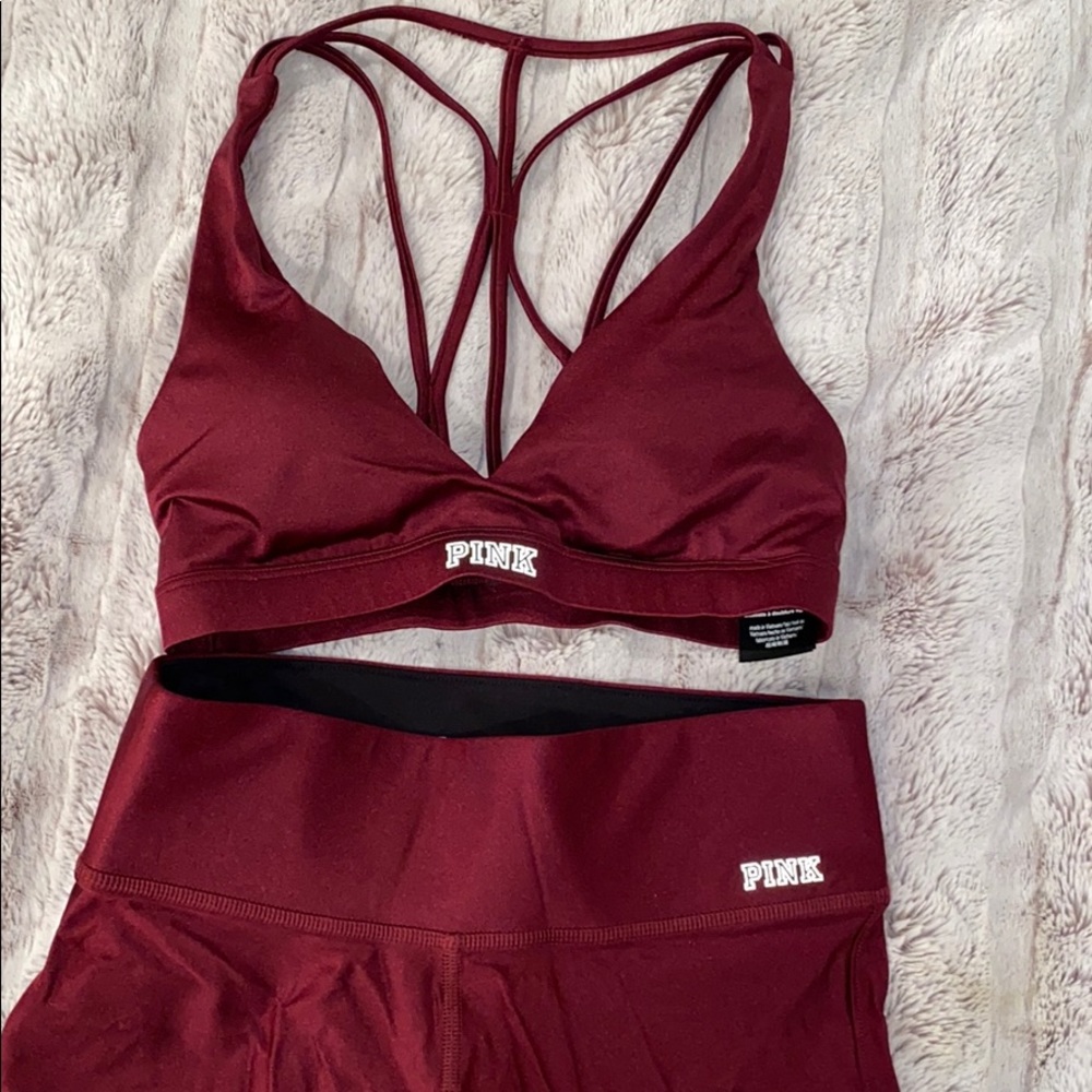 Victoria’s Secret pink workout outfit